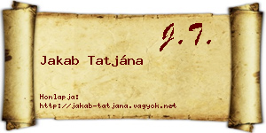 Jakab Tatjána névjegykártya